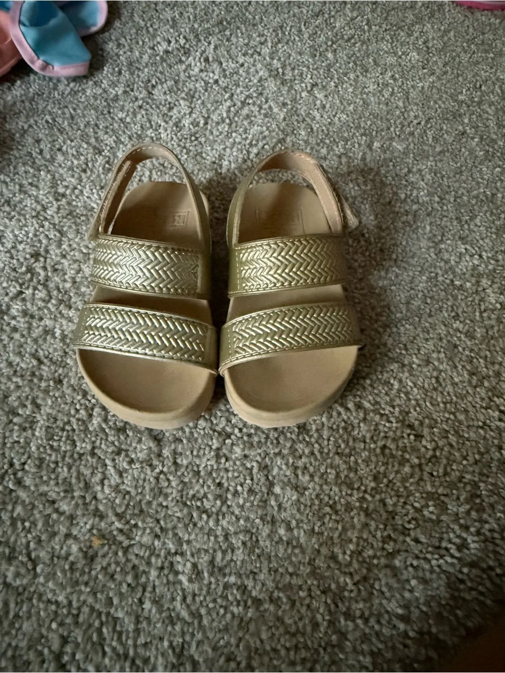 Kids Gold Braided-Strap Sandals